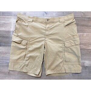 Duluth Trading Company Mens 46X11 Cargo Shorts Dry On The Fly Relaxed Fit Beige